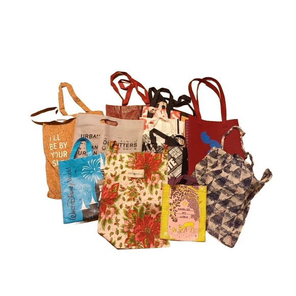 Tote Bag Lot 12 Lululemon Free People Anthropologie Urban Outfitters Blue Q - Picture 1 of 12